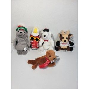 1997 Coca Cola Plush Beanies Collectibles (Set Of 5) with tags